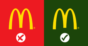 MC Donalds goed vs slecht logo